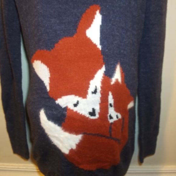 Motherhood Maternity Novelty Blue Momma Fox & Baby Maternity Sweater - Picture 3 of 10